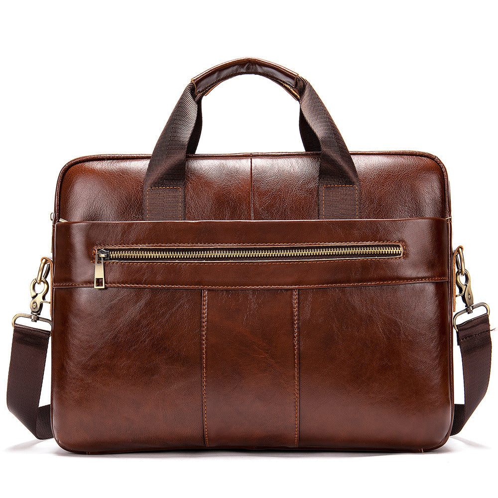 Men's Leather Vintage Casual Briefcase Handbag