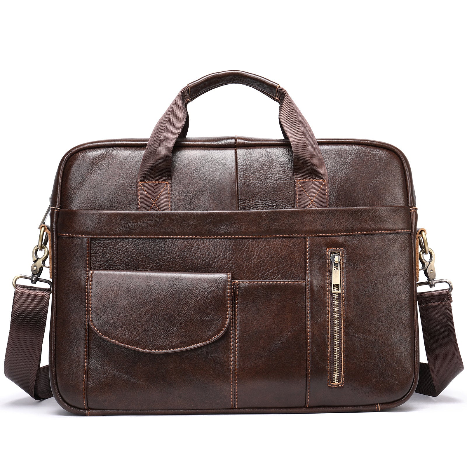 Men's Leather Vintage Casual Briefcase Handbag