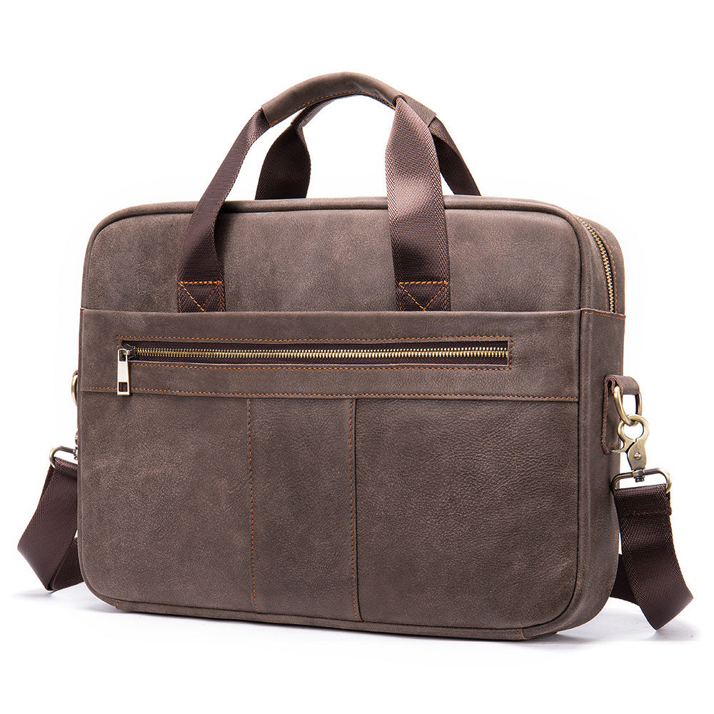 Men's Leather Vintage Casual Briefcase Handbag